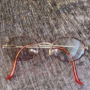 VINTAGE TURA FIT FLEX GOLD METAL RX FRAMES SAFETY LENSES BI FOCALS SILVER CASE